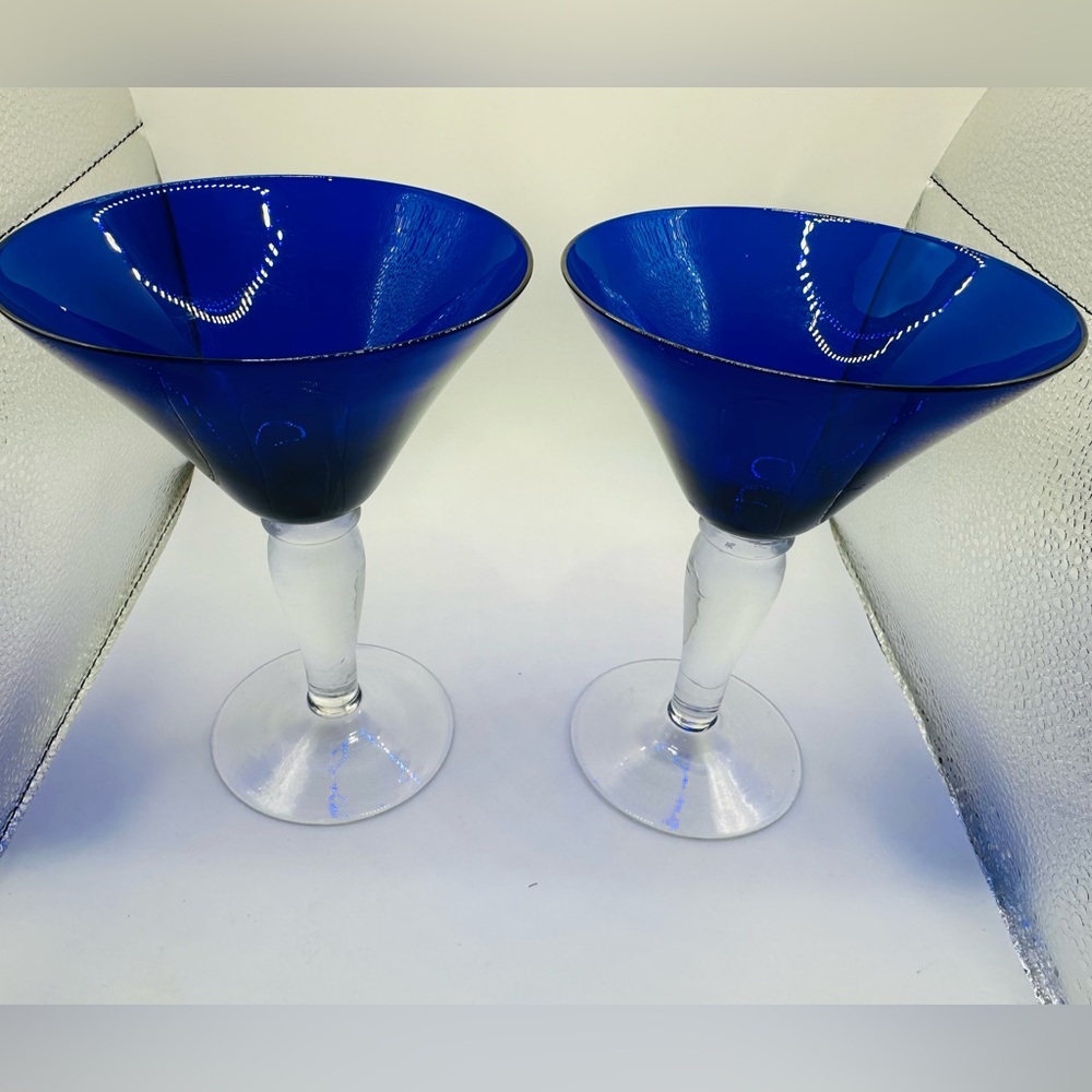 Cobalt Blue Martini Glasses - Set of 2